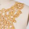 1 Piece Gold Venice Lace V Shaped Applique for Costumes Dresses and Formal Neckline Designs